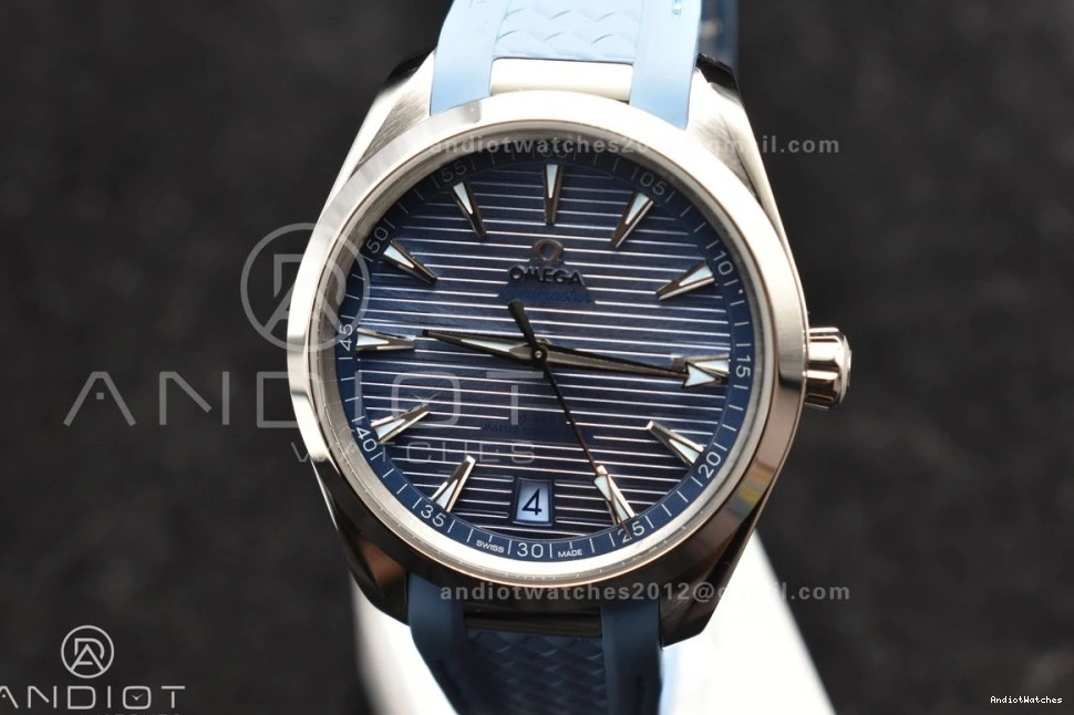 41mm A8900 1:1 on Terra Super 515 Rubber Dial Edition VSF Strap Blue Best Aqua Summer Blue Lightweight Clone 0208